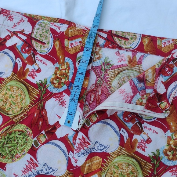 Retro Style Chinese Thank U / Take Out Red Cotton Pencil Style Skirt / Size M - Picture 6 of 6